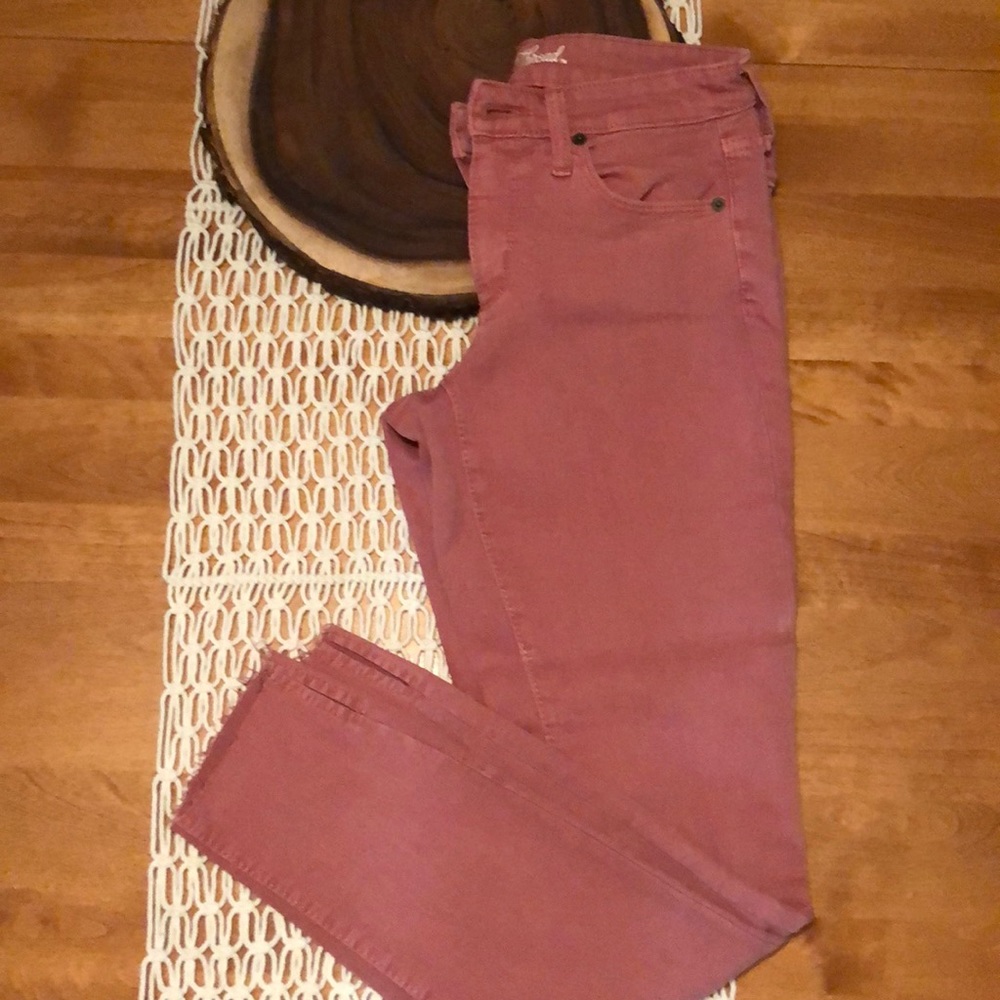 Washed Out Red Jeans